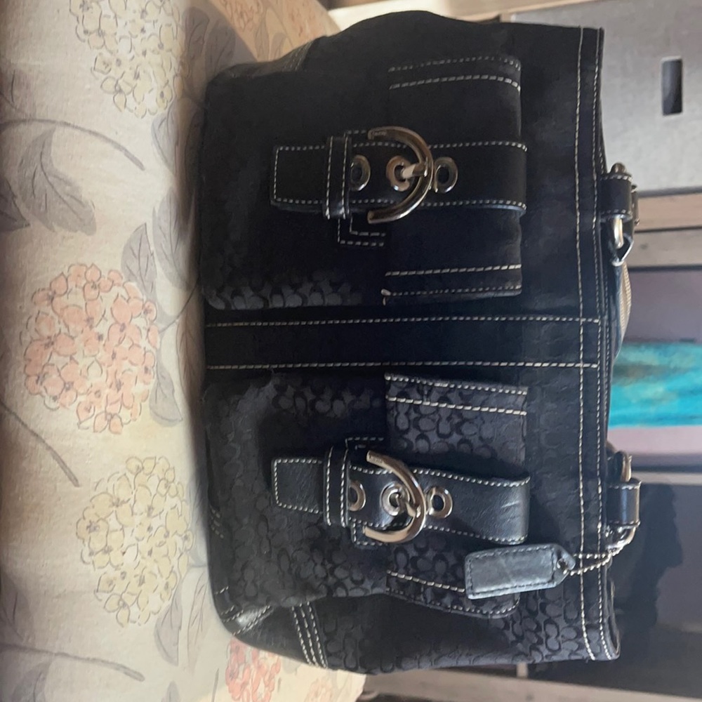 Coach C05s-3646 Jacquard with leather shoulder bag